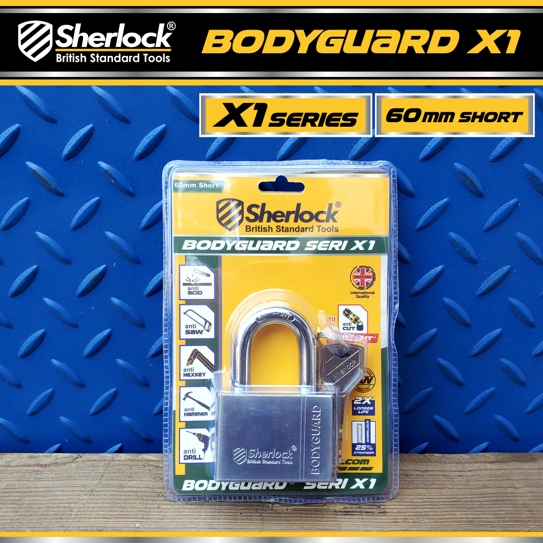 Sherlock Gembok Bodyguard X1 - 60mm (Pendek)