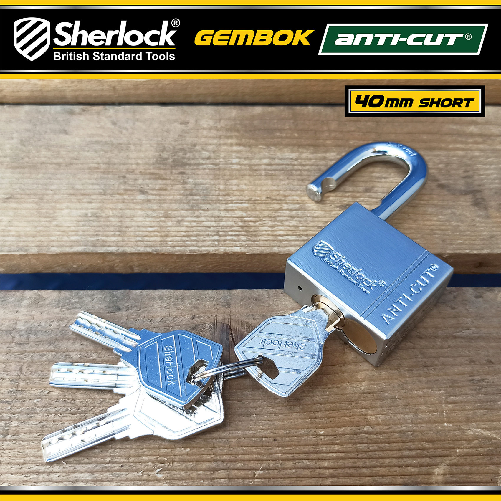 Sherlock Gembok ANTICUT 40mm (pendek) - NEW (11/23)