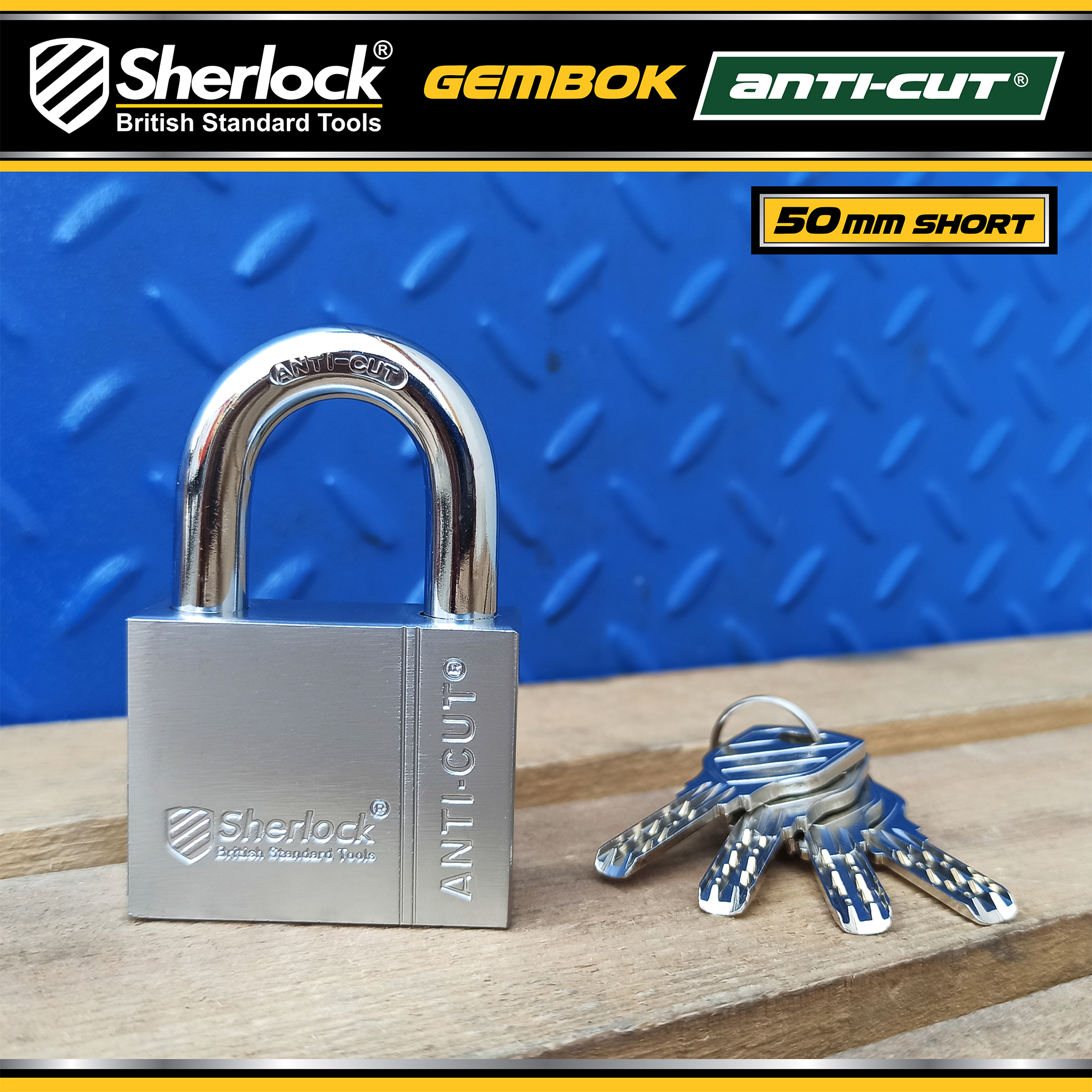Sherlock Gembok ANTICUT 50mm (pendek) - NEW (06/23)