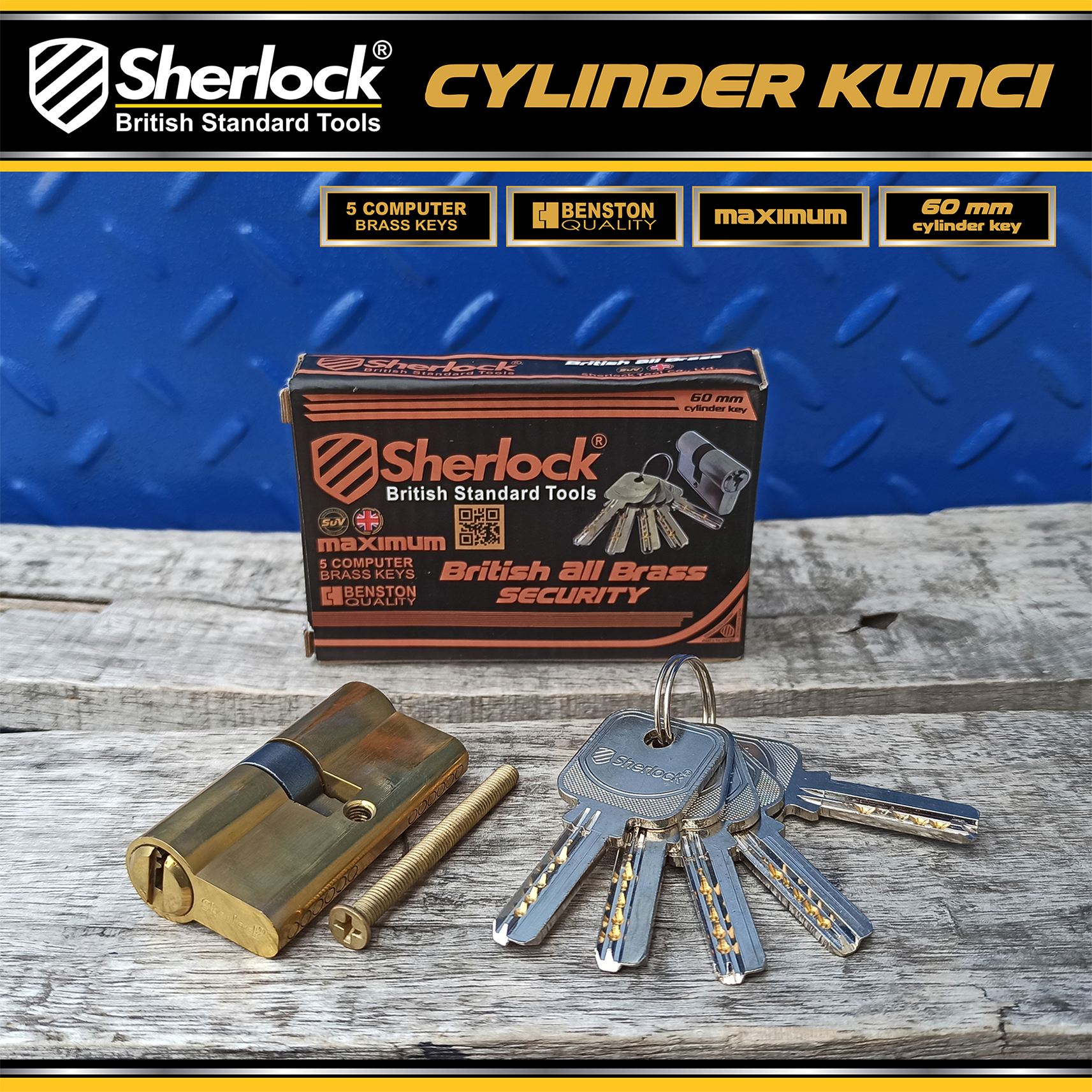 Benston Cylinder Kunci (Computer) - KUNING