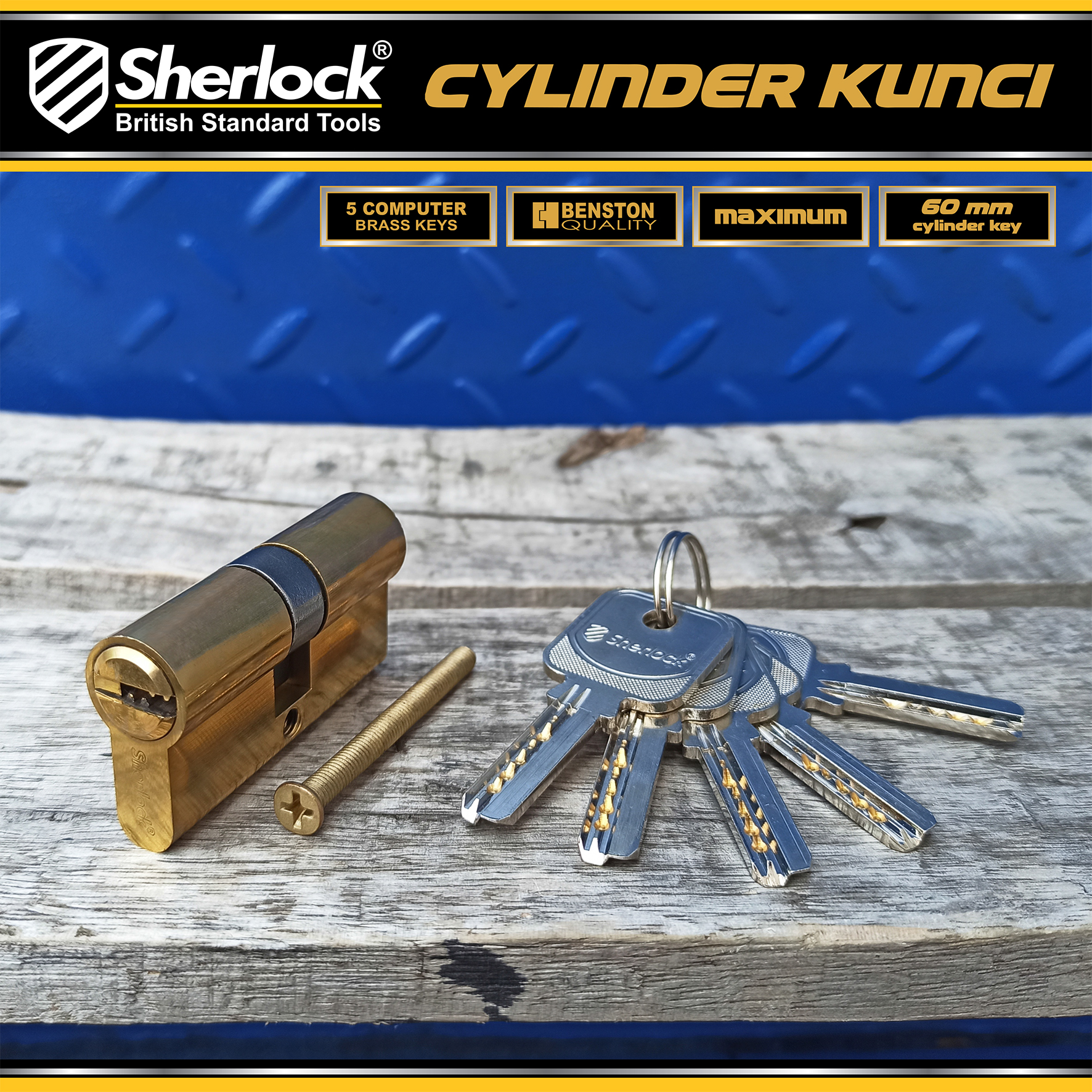 Benston Cylinder Kunci (Computer) - KUNING