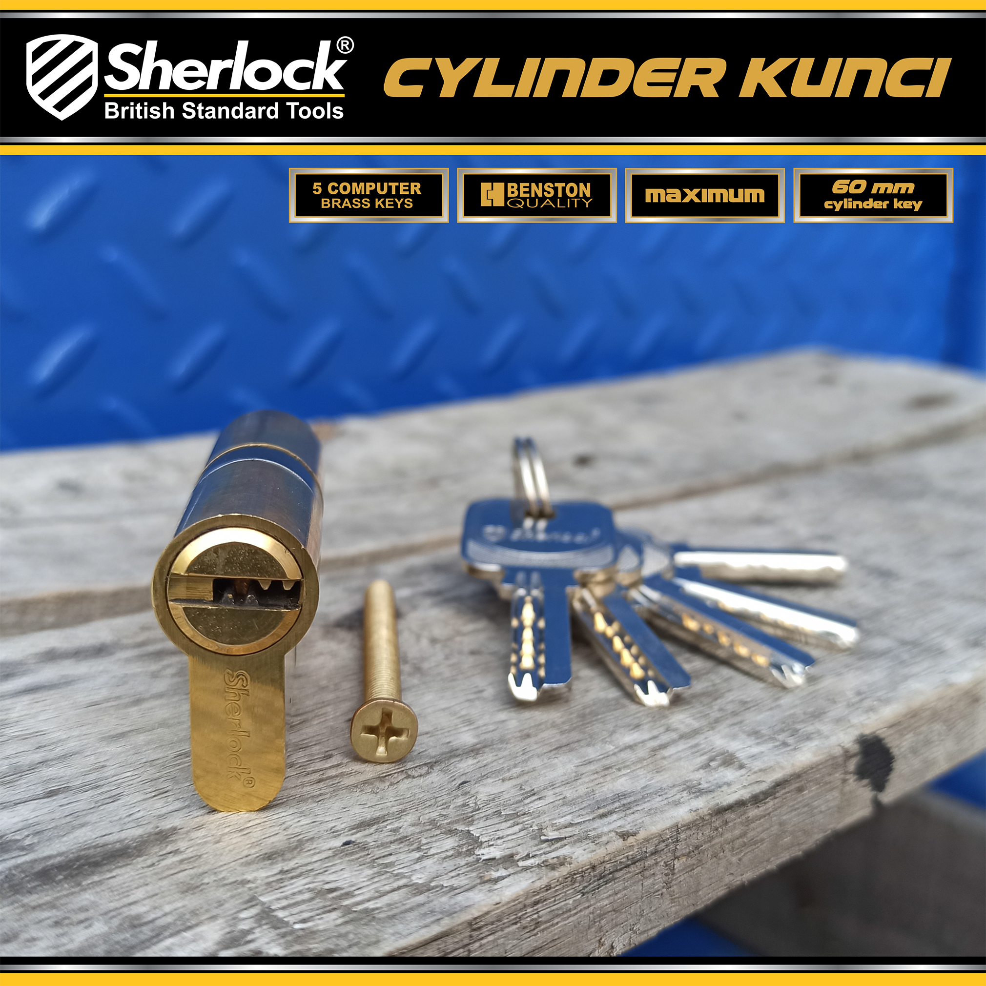 Benston Cylinder Kunci (Computer) - KUNING