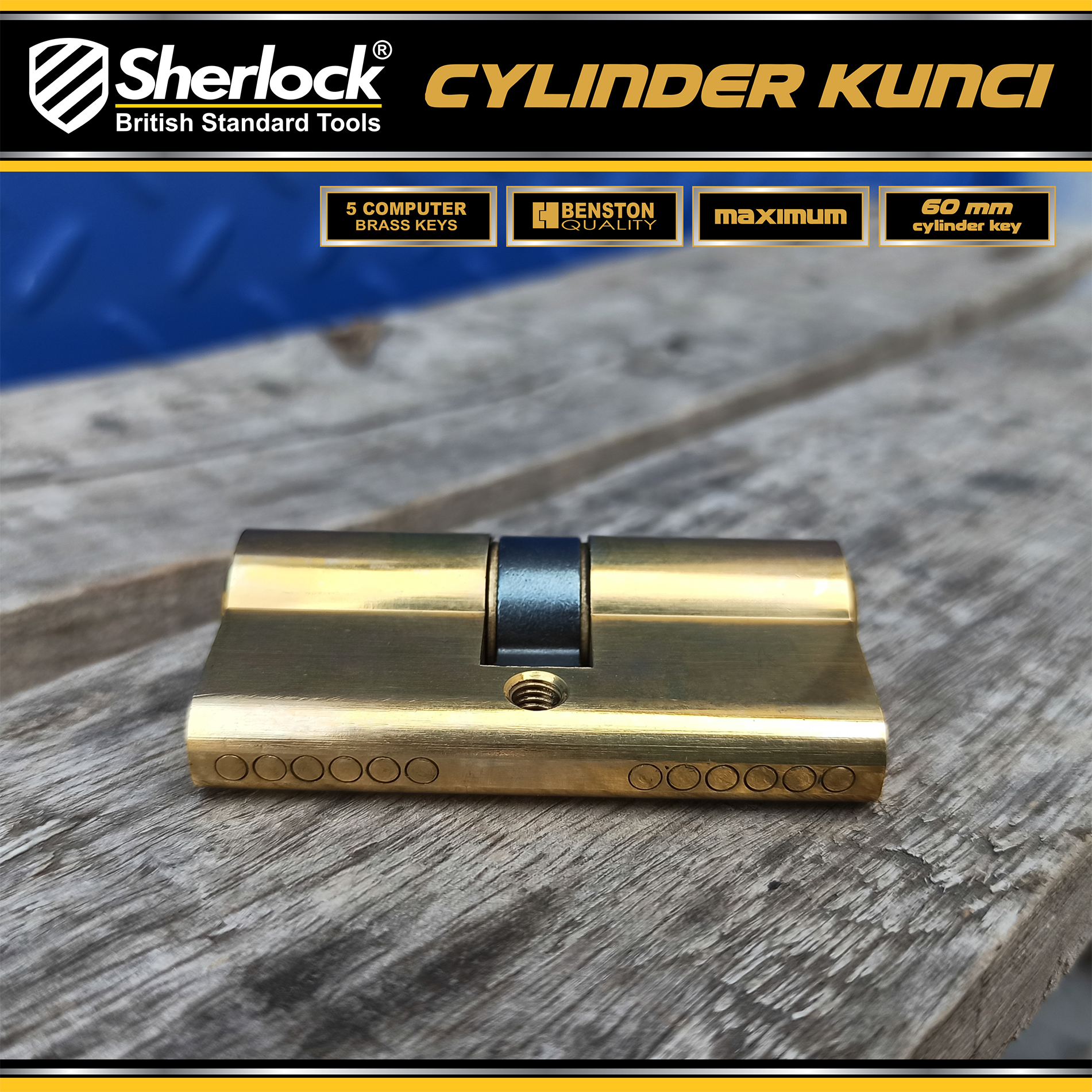 Benston Cylinder Kunci (Computer) - KUNING