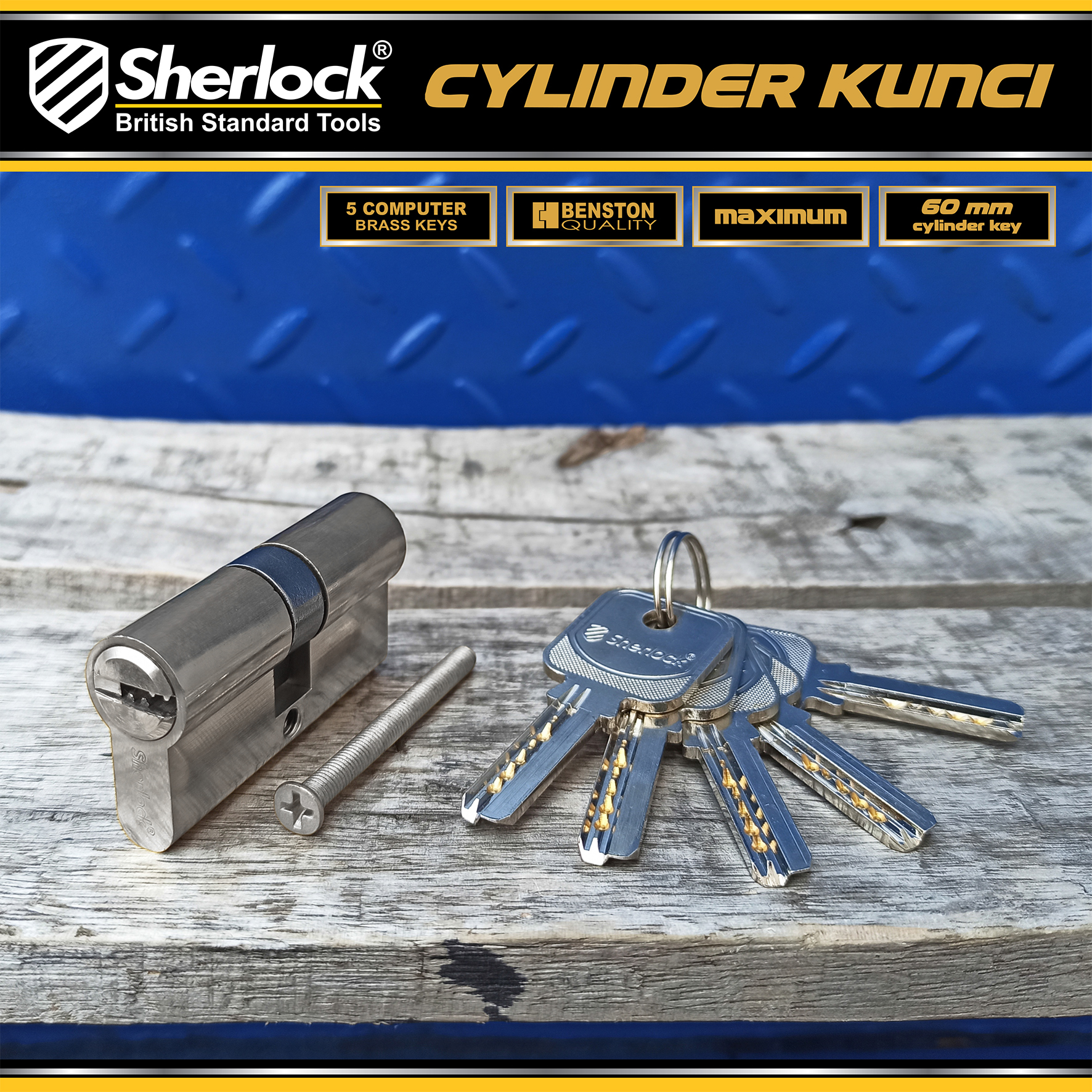 Benston Cylinder Kunci (Computer) - SILVER