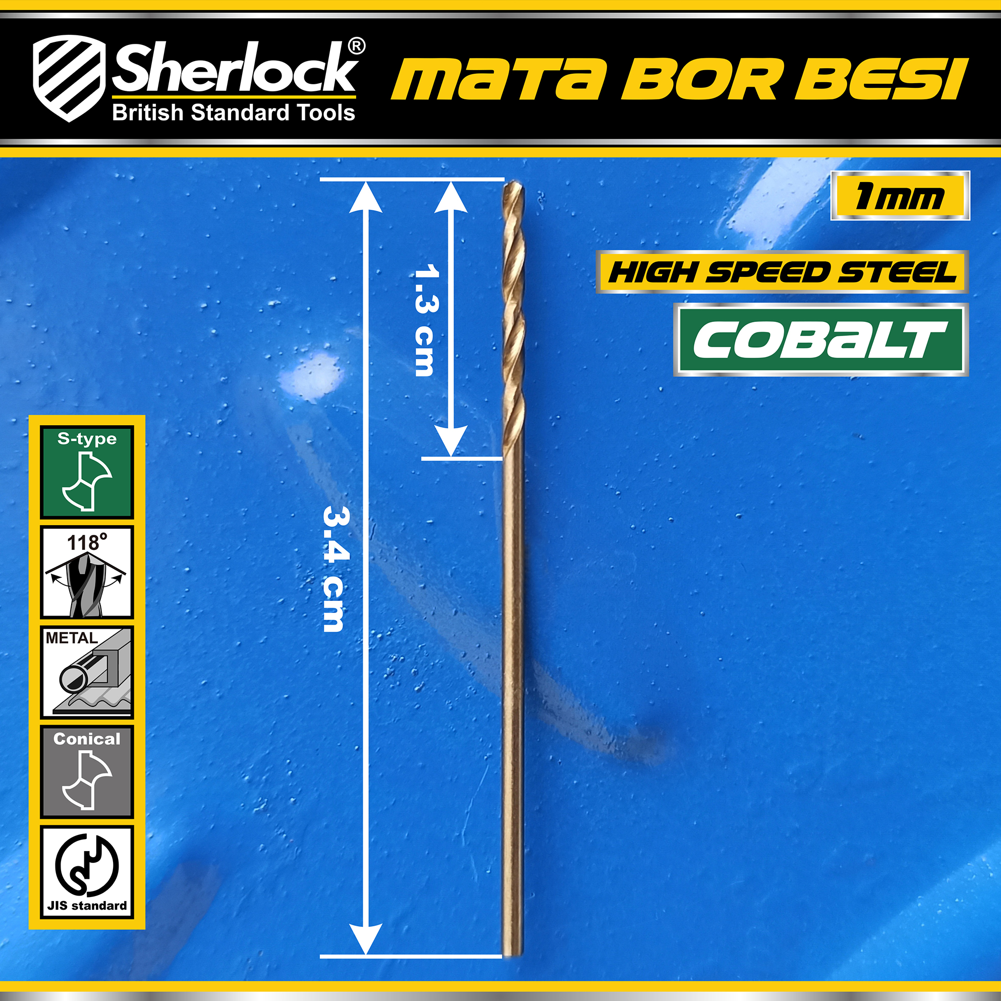 Benston Mata Bor JIS 1mm (PCS)