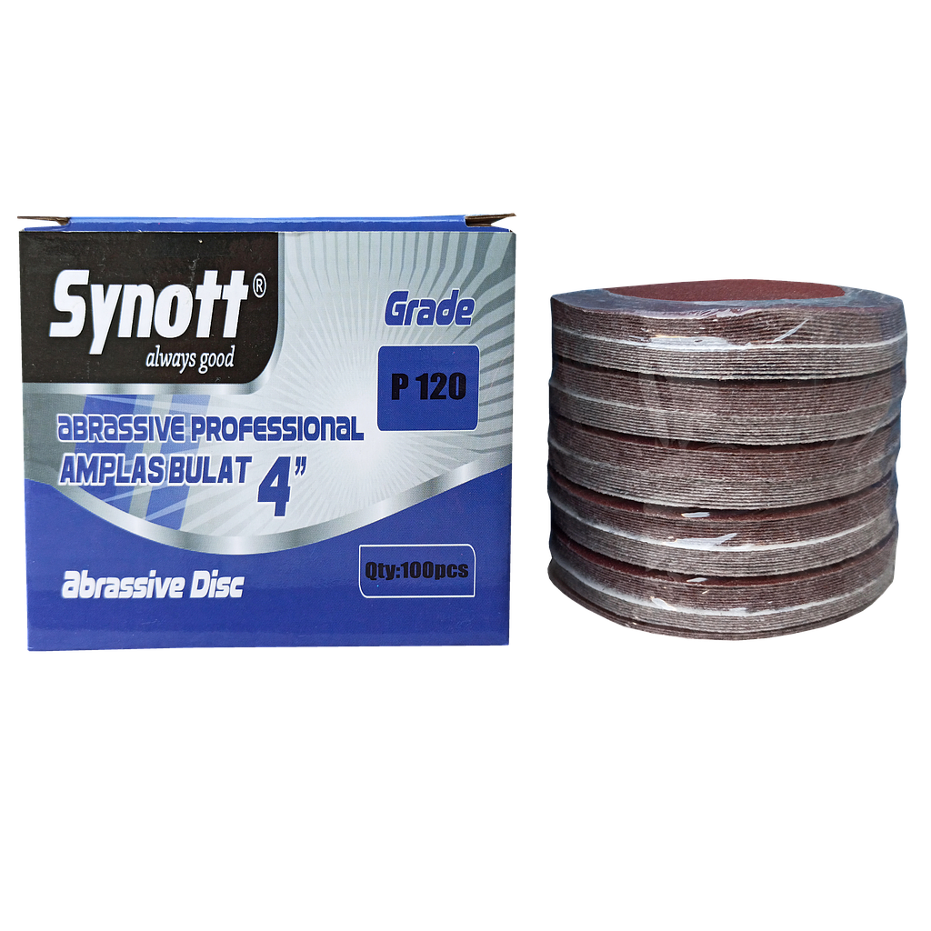 SYNOTT Amplas Bulat 4" [P 120] (100lbr/box)