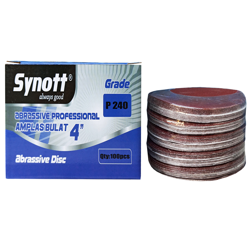 SYNOTT Amplas Bulat 4" [P 240] (100lbr/box)