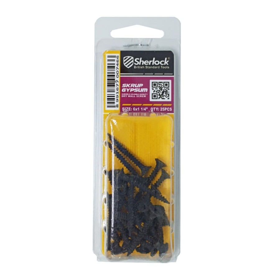 MIKA-Sherlock Skrup Gypsum 6x1 1/4" (25pcs/Pak)