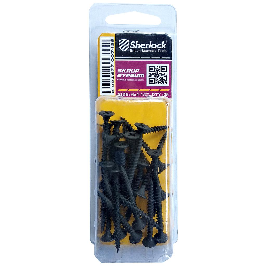MIKA-Sherlock Skrup Gypsum 6x2" (25pcs/Pak)