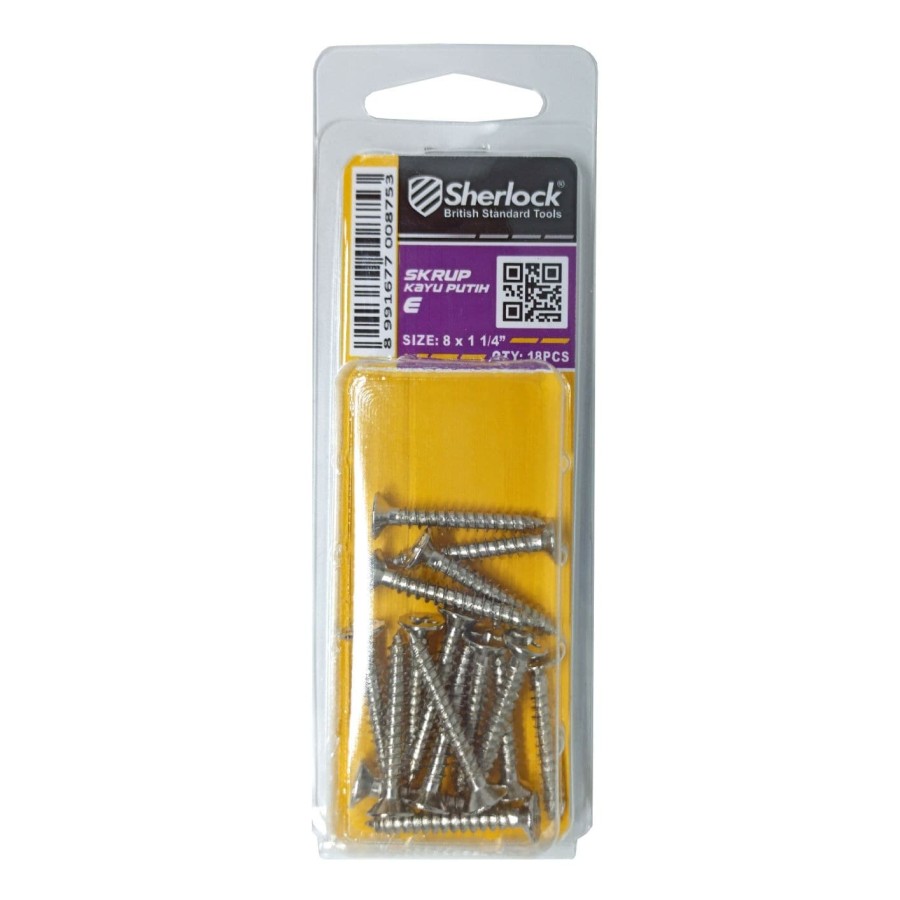 MIKA-Skrup KAYU PUTIH ENGSEL (8x11/4") (18pcs/Pak)