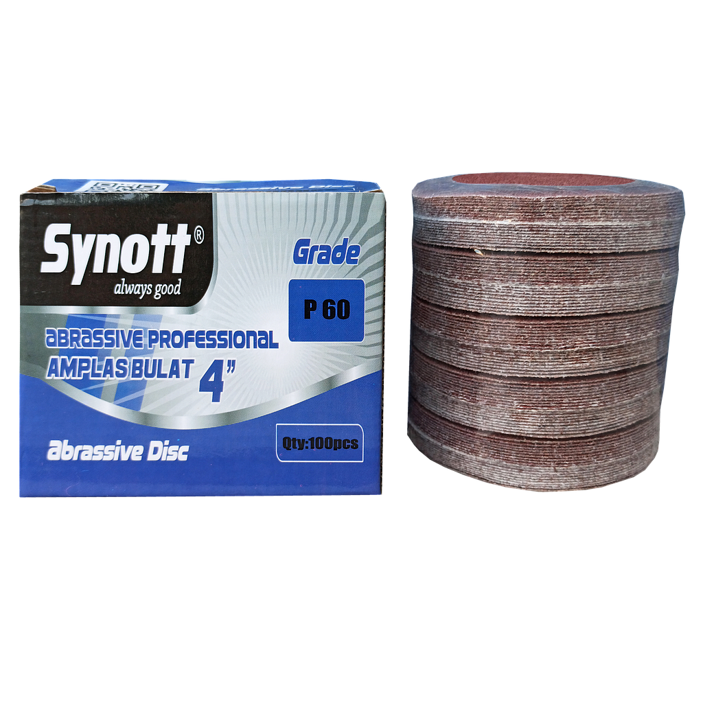 SYNOTT Amplas Bulat 4" [P 60] (100lbr/box)
