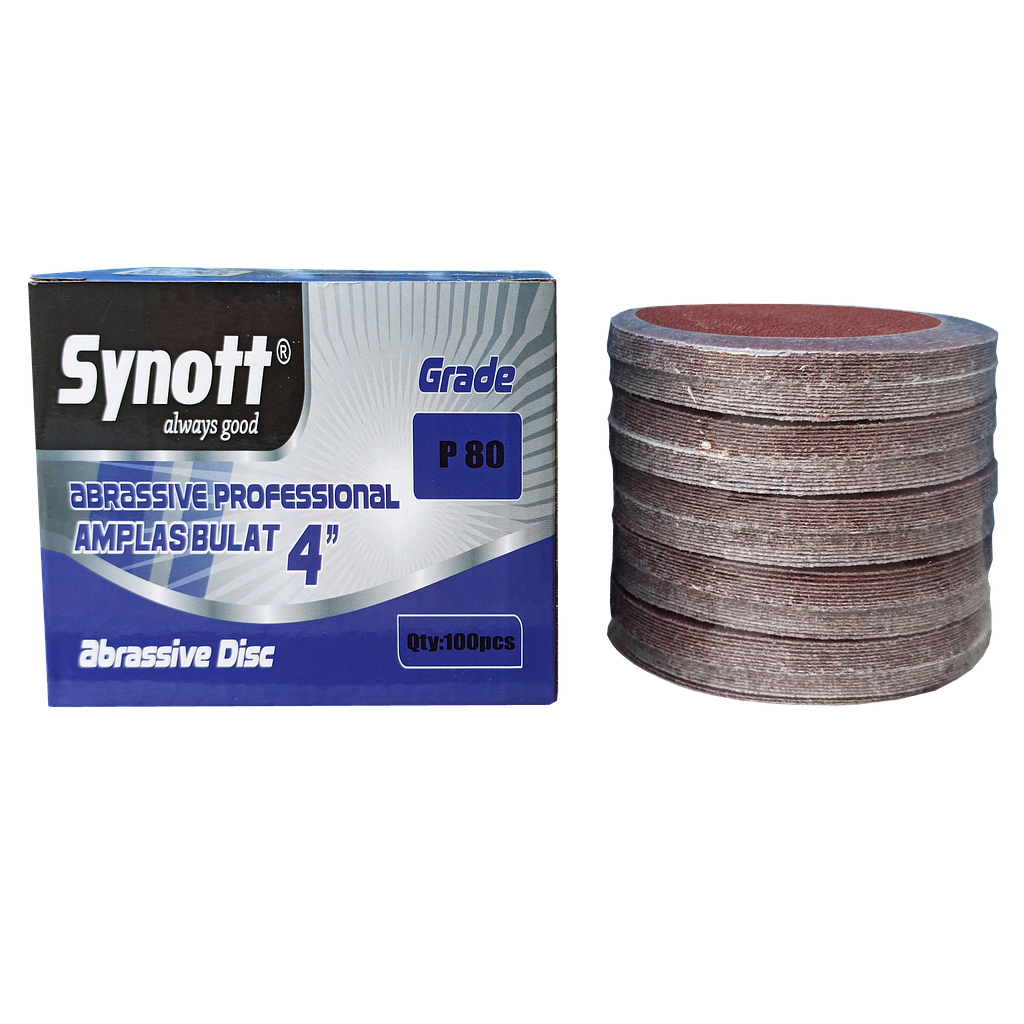 SYNOTT Amplas Bulat 4" [P 80] (100lbr/box)