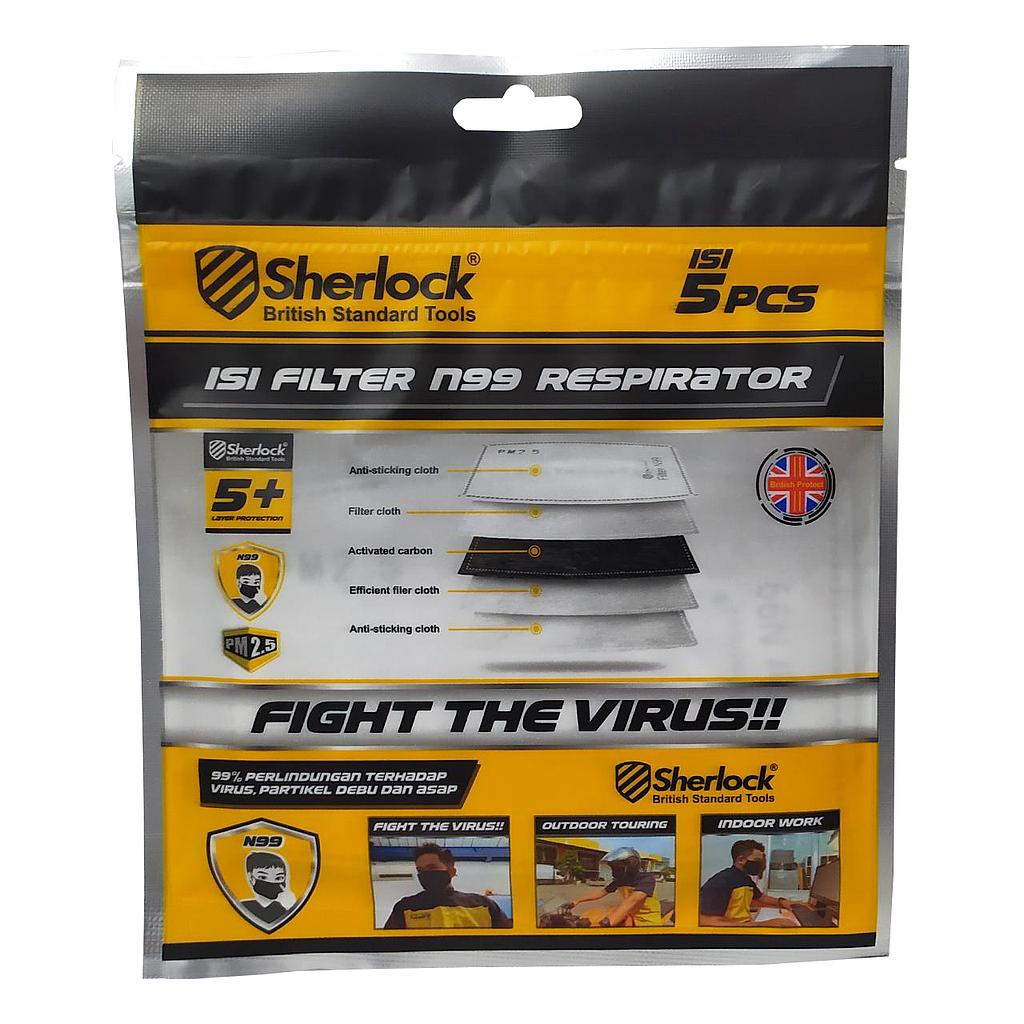 Sherlock Filter Masker Respirator N99 (5pcs/pack)