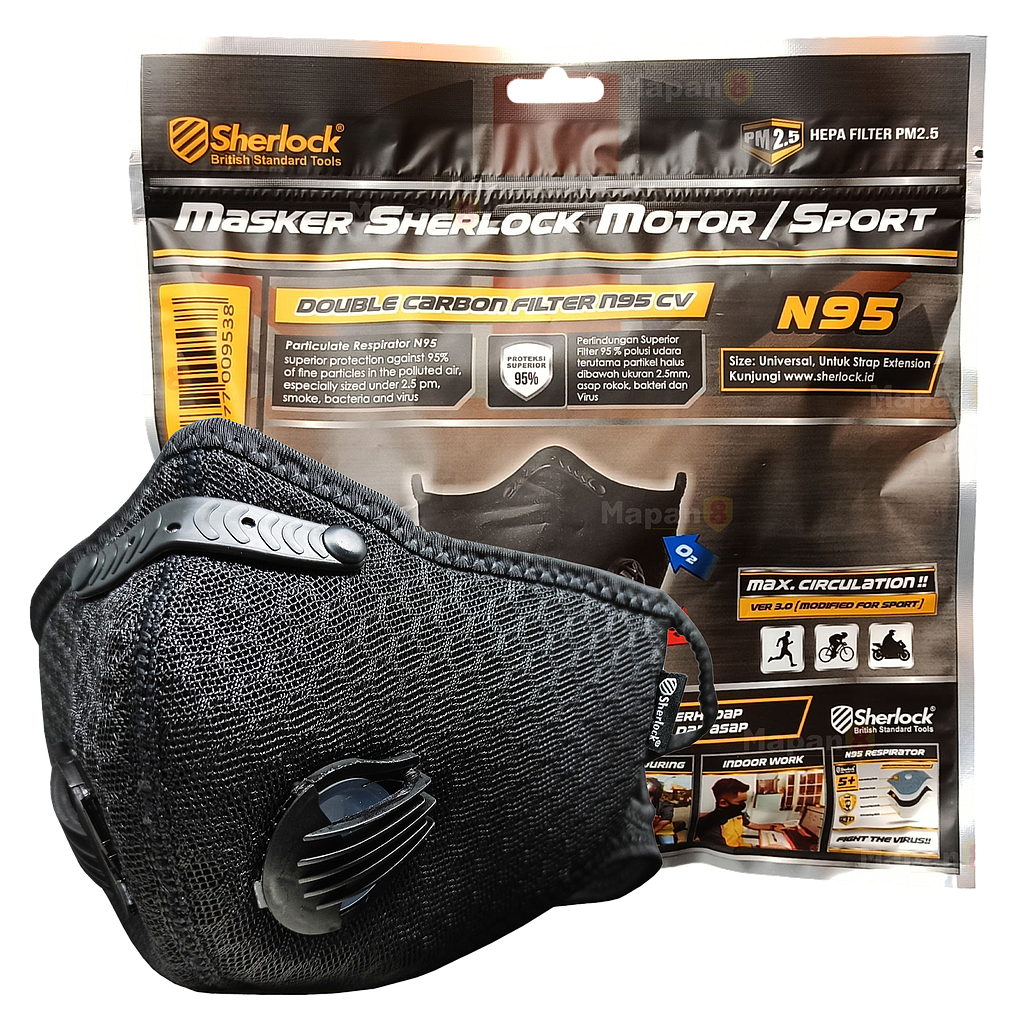 Sherlock Masker MOTOR / SPORT N95-CV (PCS)