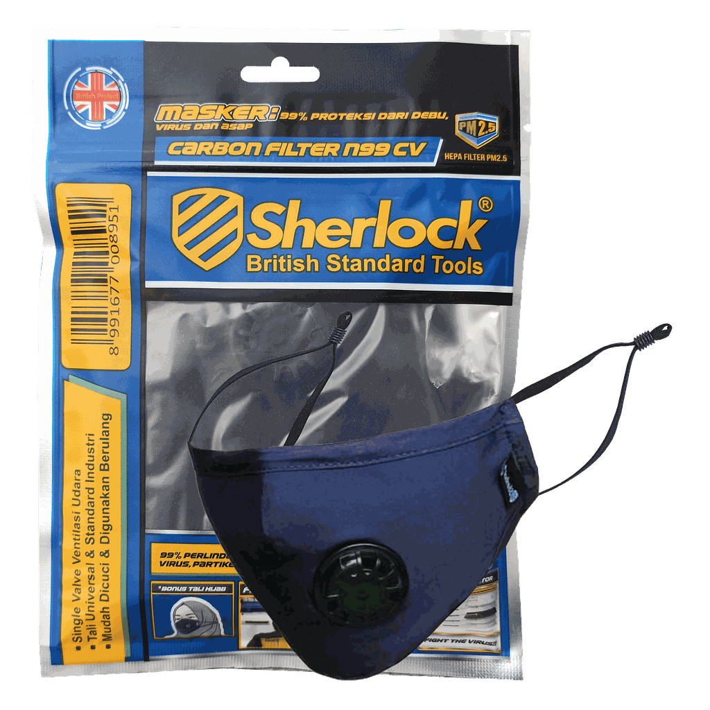 Sherlock MASKER N99-CV HIJAB - BLUE (PCS)