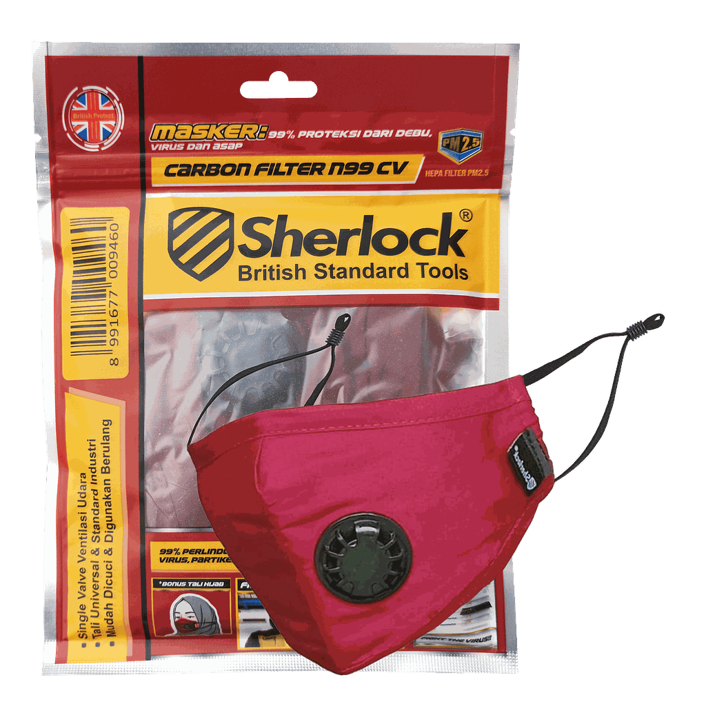 Sherlock MASKER N99-CV HIJAB - MAROON (PCS)