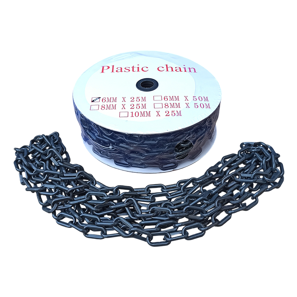 Rantai Plastik 6 mm x 25 Meter - Hitam