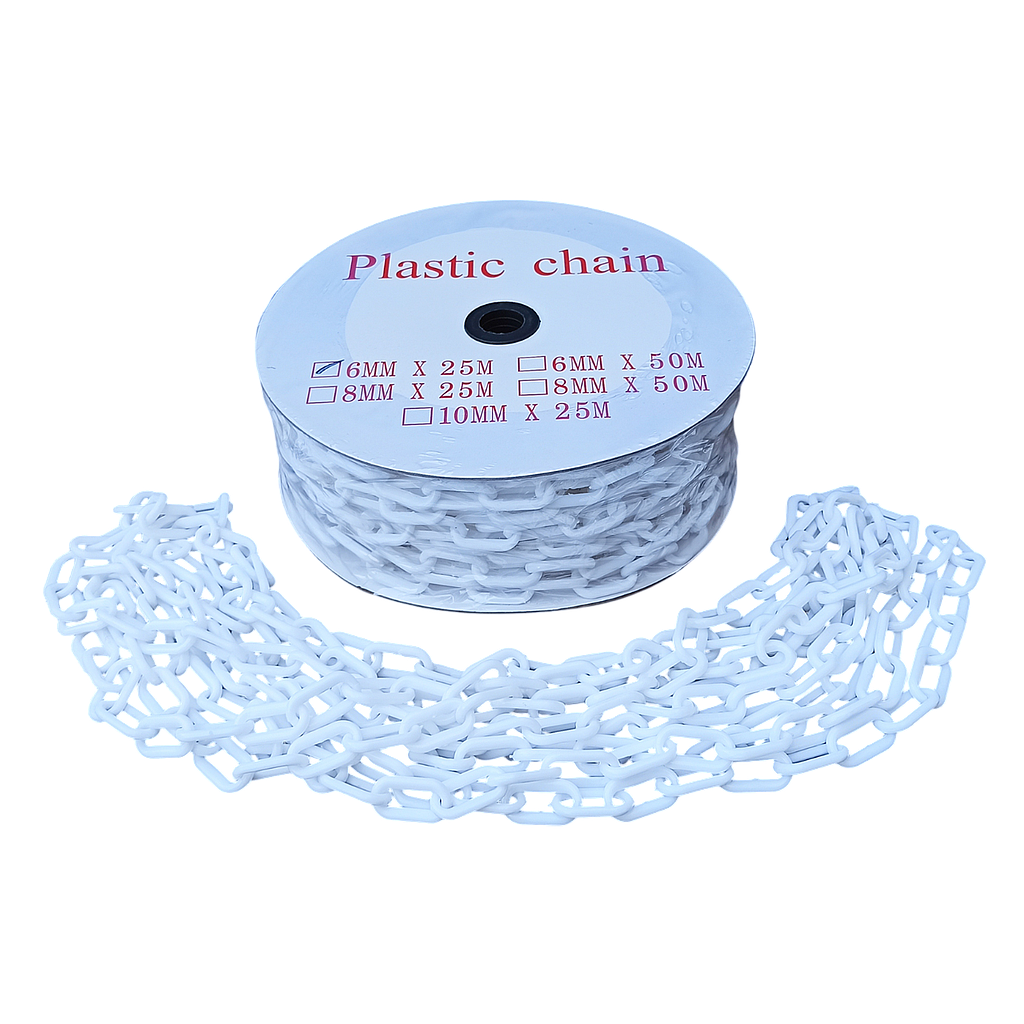 Rantai Plastik 6 mm x 25 Meter - Putih